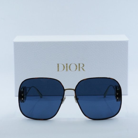 FINAL PRICE NEW DIOR DIORBOBBY S1U B5B0 GOLD HAVANA /BLUE SUNGLASSES - Picture 2 of 9